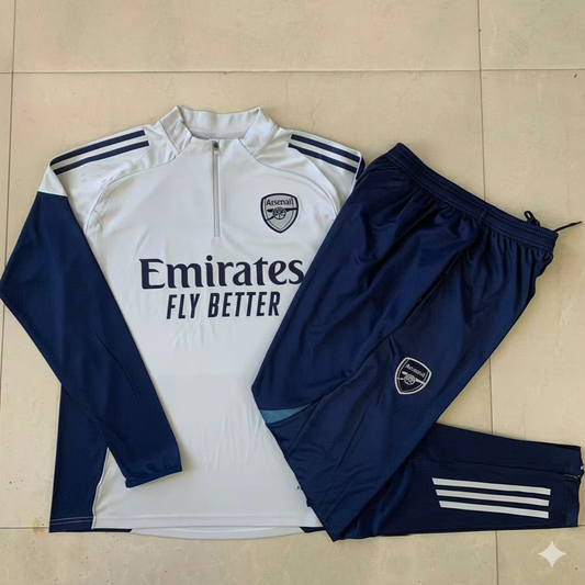 Chándal Arsenal blanco y azul marino – Conjunto deportivo completo
