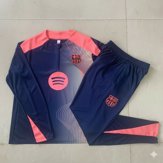 Chándal Barça azul marino y rosa – Conjunto deportivo completo