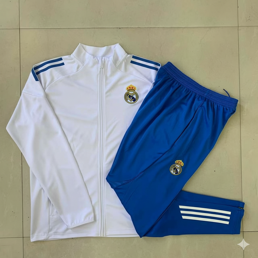 Chándal Real Madrid blanco y azul – Conjunto deportivo completo